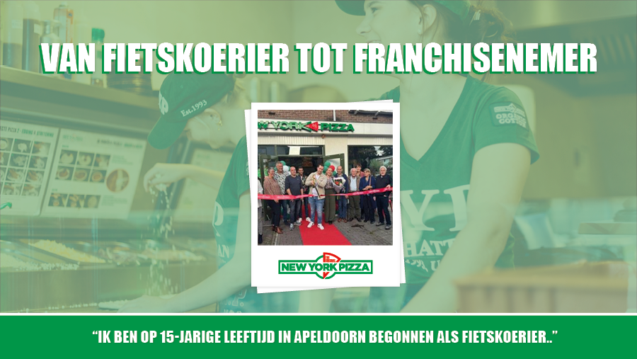 Van fietskoerier tot franchisenemer: Jesse de Haan zet New York Pizza Apeldoorn op de kaart